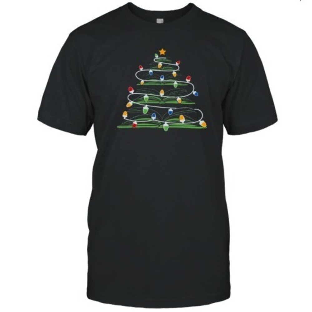 Christmas Tree Made Of Books Teacher T-Shirt